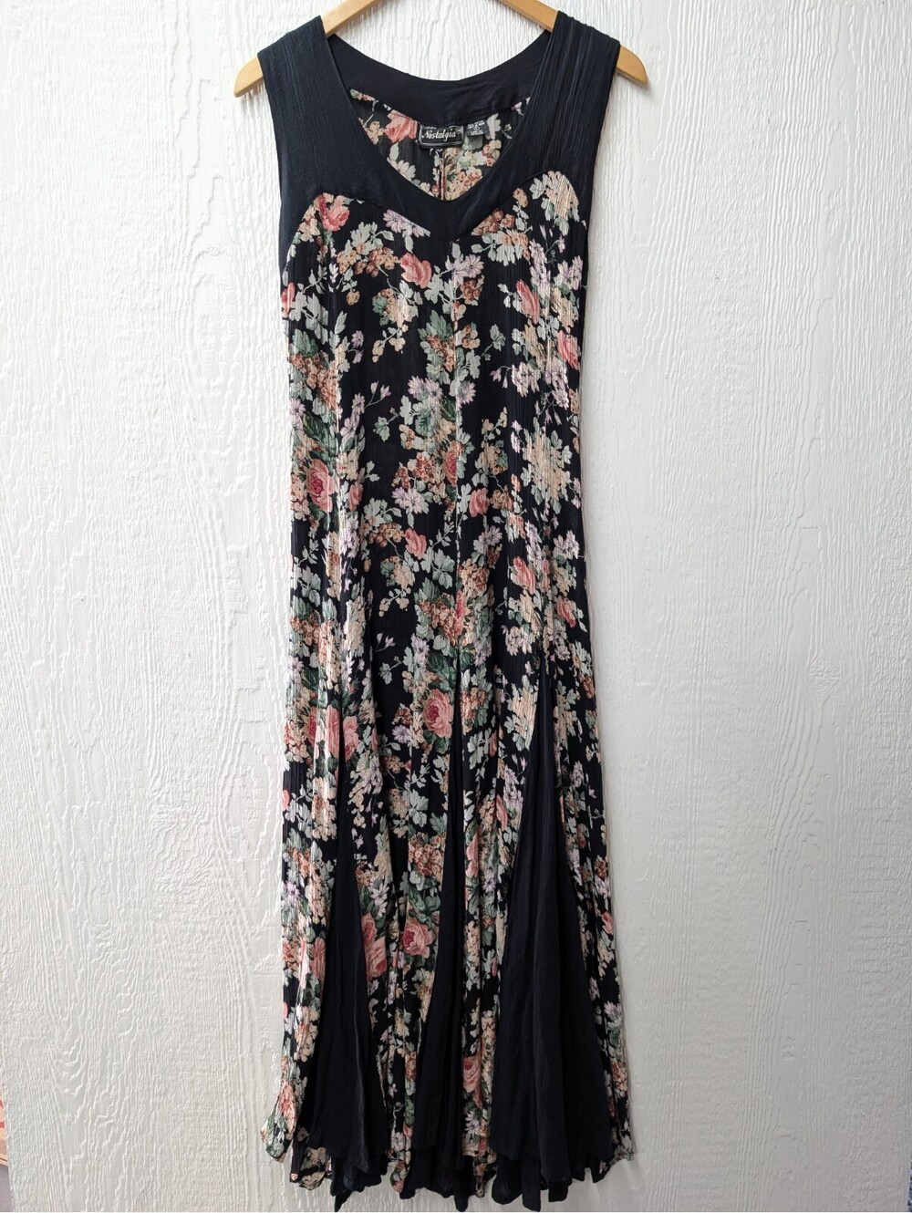 Vtg 90s Nostalgia Romantic Floral Cottagecore Dress Boho Flowy Fairycore Large
